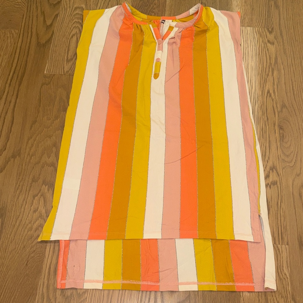 Tea Collection Striped Dress - Orange, Yellow, Pink